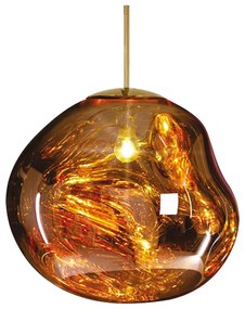 Omnia Gloss D28 Μοντέρνο Κρεμαστό Φωτιστικό Μονόφωτο με Ντουί E27, σε Χρυσό Χρώμα
