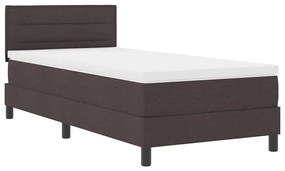 vidaXL Κρεβάτι box spring με στρώμα Σκούρο Καφέ 100 x 200 cm ύφασμα