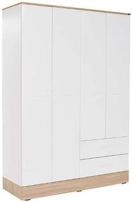 Τετράφυλλη Ντουλάπα Base λευκό  137x198x52cm