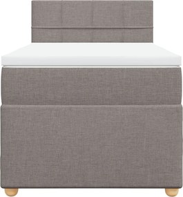 vidaXL Κρεβάτι Boxspring με Στρώμα Taupe 100 x 200 εκ. Υφασμάτινο