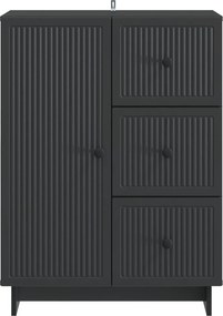 vidaXL Πλαϊνό γραφείο Μαύρο 66 x 34,5 x 90 εκ Επεξεργασμένο Ξύλο