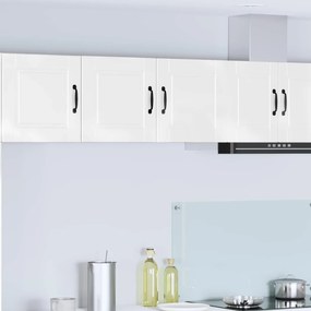 vidaXL Ντουλάπα Κουζίνας με ράφι Υψηλής γυαλάδας λευκό 80 x 31 x 40 εκ
