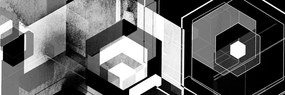 Εικόνα φουτουριστικής γεωμετρίας σε ασπρόμαυρο - 150x50