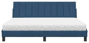 VidaXL Κρεβάτι με Στρώμα Hanko Μπλε 180x200 εκ. Υφασμάτινο