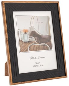 Κορνίζα Με Χρυσό Γείσο 88608 13x18cm Black-Gold Πλαστικό