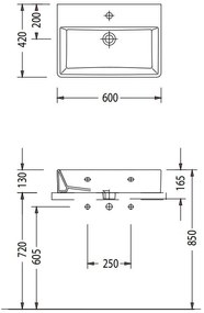 Νιπτήρας Serel Tetra 60