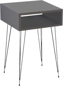 Κομοδίνο μελαμίνης Scott Megapap χρώμα ανθρακί 40x30x60εκ.