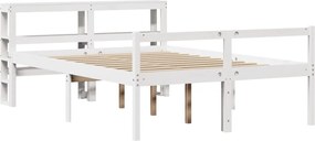 vidaXL Κρεβάτι Ηλικιωμένου με Κεφαλάρι Λευκό 150x200 εκ. Μασίφ Πεύκο