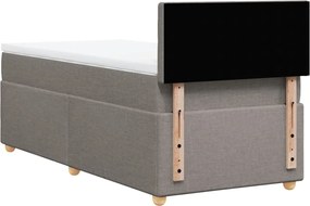 vidaXL Κρεβάτι Boxspring με Στρώμα Taupe 100 x 200 εκ. Υφασμάτινο