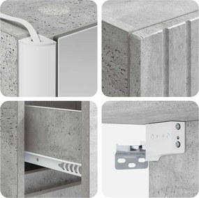 vidaXL Σετ Επίπλων Μπάνιου 4 pcs Γκρι Σκυροδέματος