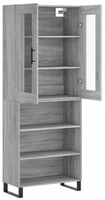 vidaXL Ντουλάπι Γκρι Sonoma 69,5 x 34 x 180 εκ. Επεξεργασμένο Ξύλο