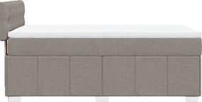 vidaXL Κρεβάτι Boxspring με Στρώμα Taupe 100 x 200 εκ. Υφασμάτινο