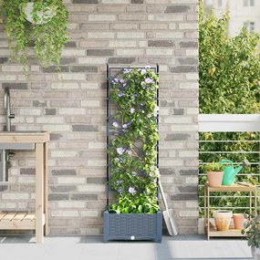 vidaXL Γλάστρα Κήπου με Στήλη Ανοιχτό Γκρι 40x40x125.5 εκ
