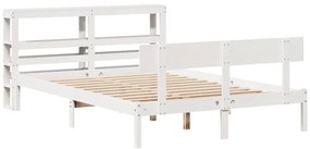 vidaXL Σκελετός Κρεβ. Χωρίς Στρώμα Λευκό 160x200 εκ Μασίφ Πεύκο