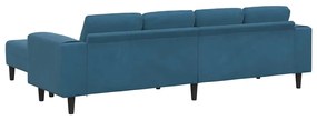 vidaXL Σετ Καναπέ 3 pcs Μπλε Βελούδο