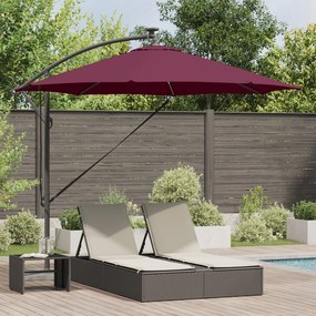vidaXL Ομπρέλα Cantilever Banana Μπορντό 294 x 294 x 248 cm