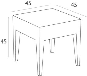 MIAMI TAUPE ΤΡΑΠΕΖΙ 45Χ45Χ45ΕΚ. ΠΟΛ/ΝΙΟΥ