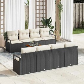 vidaXL Σετ Καναπέ Κήπου 9 pcs Μαύρος, λευκός Large