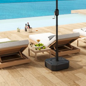 Βάση ομπρέλας έως 25 kg, γεμίζει με νερό ή άμμο, τετράγωνη, για ομπρέλες 38/48mm