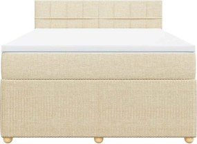 vidaXL Κρεβάτι Boxspring με Στρώμα Κρεμ 160x200 εκ. Υφασμάτινο