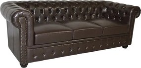 ΚΑΝΑΠΕΣ 3ΘΕΣΙΟΣ T.CHESTERFIELD HM3009.01 ΤΕΧΝΟΔΕΡΜΑ ΣΚΟΥΡΟ ΚΑΦΕ 208x90x73Υ εκ.