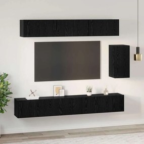 vidaXL Σετ επίπλου τηλεόρασης 6 pcs Μαύρη Οξυά Επεξεργασμένο ξύλο