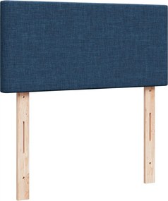 vidaXL Κρεβάτι Boxspring με Στρώμα Μπλε 90x200 εκ.Υφασμάτινο