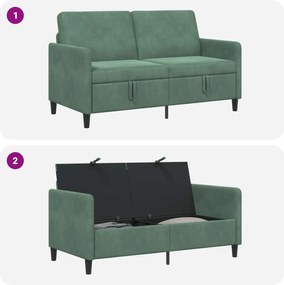 vidaXL Καναπές με Αποθήκευση Θαλασσί 152 x 78 x 87 εκ Πολυεστέρας
