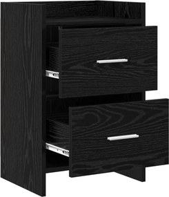 vidaXL Κομοδίνα Μαύρη Δρυς 40 x 30 x 60 cm Επεξεργασμένο Ξύλο