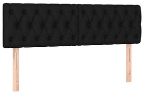 vidaXL Κρεβάτι Boxspring με Στρώμα Μαύρο 140x200 εκ. Υφασμάτινο