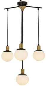 Φωτιστικό Οροφής 301AUR1239 Φ54x110cm 4xE27 60W Black-Gold Opviq