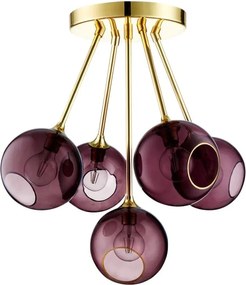 Φωτιστικό Οροφής Ballroom Molecule Ø68cm Μωβ και Χρυσό
