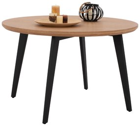 ΤΡΑΠΕΖΙ ΤΡΑΠΕΖΑΡΙΑΣ ΣΤΡΟΓΓΥΛΟ ΜΕ ΚΑΠΛΑΜΑ ΔΡΥΟΣ ΡΟΥΣΤΙΚ ΣΤΥΛ Φ120x75Υ εκ.HM9307.01