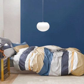 Παπλωματοθήκη Randall (Σετ 3τμχ) Beige-Grey Ρυθμός Queen Size 220x250cm 100% Cotton Satin