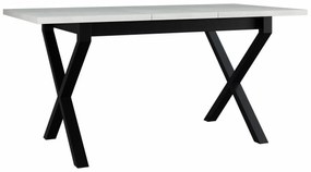 Τραπέζι Victorville 300, Μαύρο, Άσπρο, 75x80x140cm, 39 kg, Επιμήκυνση, Πλαστικοποιημένη μοριοσανίδα, Μέταλλο | Epipla1.gr