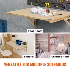 VEVOR Wall Mounted Floating Folding Table Laptop Desk Home Office 31.5x23.62 in