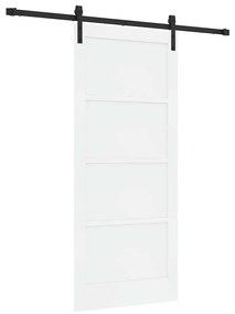 vidaXL Συρόμενη Πόρτα Λευκό και μαύρο 86 x 198.5 cm