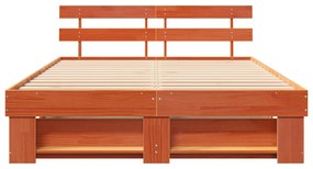 vidaXL Σκελετός Κρεβατιού Καφέ κεριού 150 x 200 cm Μασίφ ξύλο πεύκου