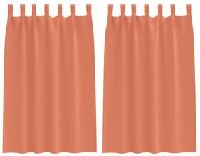 vidaXL Κουρτίνες με κουρτίνες 2 pcs Τερακότα 175x140εκ. Πολυεστέρας