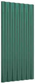 vidaXL Πάνελ Οροφής 12 τεμ. Πράσινα 80x36 εκ. Γαλβανισμένος χάλυβας