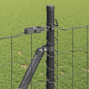 vidaXL Ευρωπαϊκός Φράκτης με Σκυρόδετη Βάση 25 x 1 m Γκρι Δίχτυ