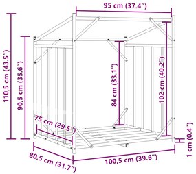 VIDAXL ΡΑΦΙ ΓΙΑ ΚΑΥΣΟΞΥΛΑ ΜΕ ΚΑΛΥΜΜΑ ΒΡΟΧΗΣ 100,5X80,5X110,5 ΕΚ. 4104938