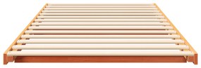 vidaXL Κρεβάτι δαπέδου Καφέ κεριού 100 x 200 cm Μασίφ ξύλο πεύκου