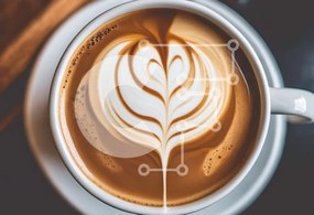 Σετ των 2 Intra Συλλεκτικό Ξύλινο Παζλ Plywood  4mm - Φλιτζάνι καφέ με Latte Art σε σχήμα καρδιάς Σε Ξύλινο Κουτί - Διαστάσεις: 10x10 cm – 25 κομμάτια