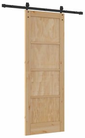 vidaXL Συρόμενη Πόρτα Καφέ 73.5 x 198.5 εκ. Μασίφ ξύλο πεύκου