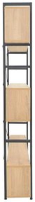 Βιβλιοθήκη Fifer pakoworld σε oak-μαύρη απόχρωση 120x28x185εκ