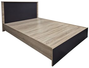 Κρεβάτι Athos pakoworld σε sonoma-ανθρακί απόχρωση 140x200εκ