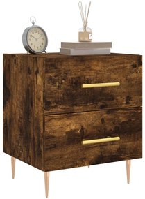 vidaXL Κομοδίνο Καπνιστή Δρυς 40 x 35 x 47,5 εκ. από Επεξεργ. Ξύλο