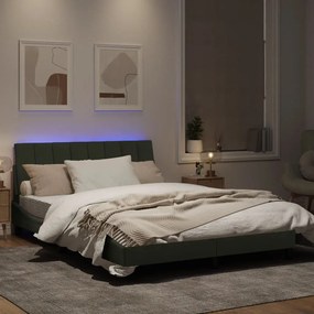 Πλαίσιο Κρεβατιού με LED Ανοιχτό Γκρι 140x190 εκ. Βελούδινο - Γκρι