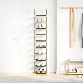 Ράφι παπουτσιών 10 επιπέδων μαύρο 33x33x174 cm - Μαύρο